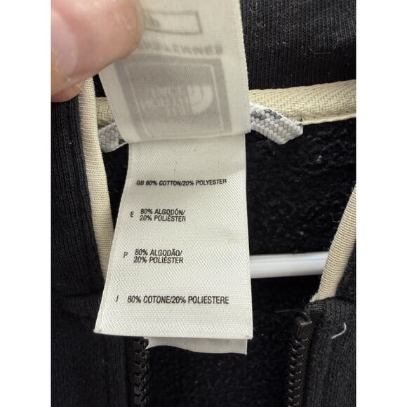 The North Face Womens Jacket Size Small Black Zip Up Hooded White Lines - Picture 5 of 13